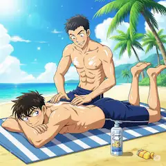 ローション男塗り