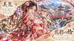 花影の橋を渡る美麗の春