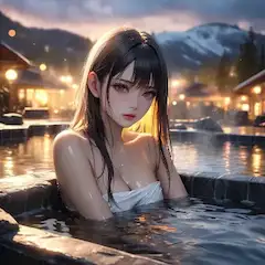 雪山温泉の美女