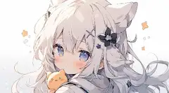 星のぬいぐるみと猫耳少女の優しい時間