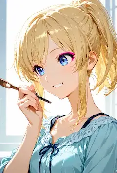 窓辺の少女と魔法の筆