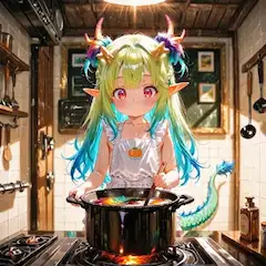 2枚）料理する竜人さん