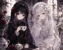 黒ゴスロリと白ゴスロリ