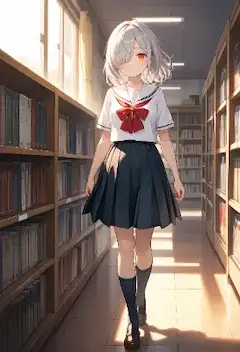 「ネコさーん、どこですかー？そろそろ閉館しますよー？」