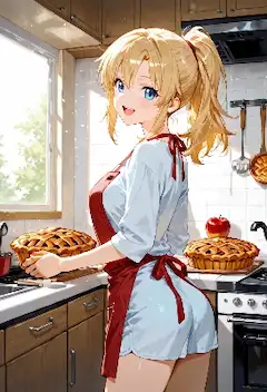 パイを届ける少女の優しい笑顔