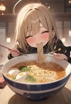 天使のラーメンに夢中のひととき