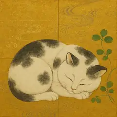 金色の庭で夢見る猫の午後