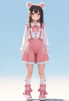 立ち絵_006_クマ耳少女の甘いピンクスタイル