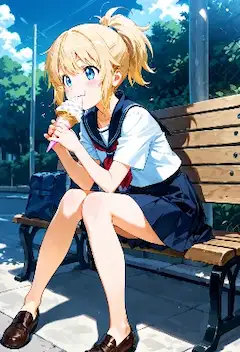 放課後のベンチで溶けるアイスクリーム