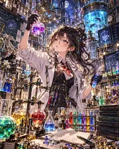 月明かりの紫きらめく研究室