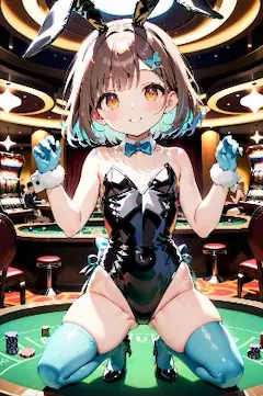 EMERALDな黒髪ショートバニーさん(ちちぷい生成機能)