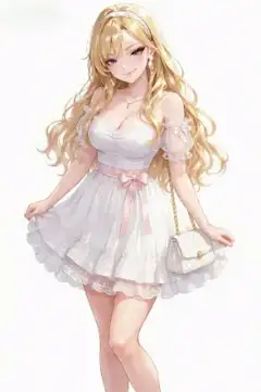 白いドレスの金髪少女