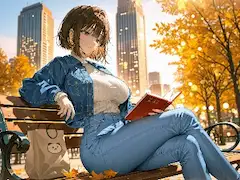 秋の陽光に包まれた読書