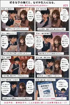 青春ラブコメシリーズ化：漫画生成GPT（GPTs）  「続きのストーリーの漫画を描いてください。」と言ったら続きができました。  #ChatGPT #カスタムGPT #GPTs #AI漫画 #AIイラスト #ラブコメ漫画 #青春漫画 #高校