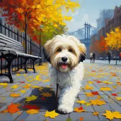 犬と紅葉