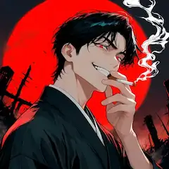 血の月と黒髪の男