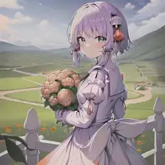 オレンジブロッコリーのブーケを持った結月ゆかりの成りそこない