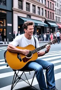 街角の陽気なギタリスト