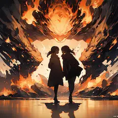 ふたりの影はやがてひとつの燃えるシルエット