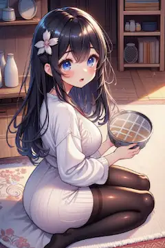 座る