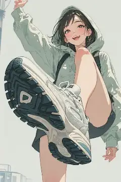 街角ジャンプ！少女の自由な飛躍