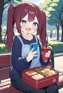 公園のベンチにて