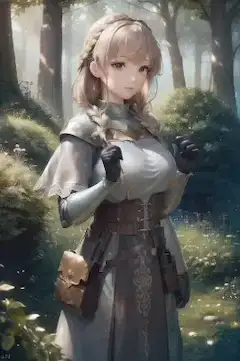 森を散策するレンジャー少女
