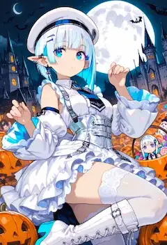 月夜のハロウィンエルフのいたずら