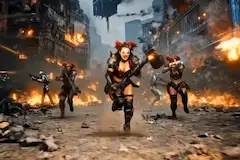 動画・炎の廃墟を駆ける紅き道化の戦士