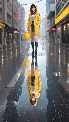 雨の街で浮かぶ黄色い夢