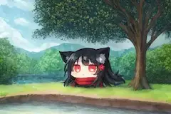 28 木漏れ日と川