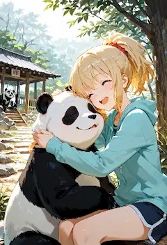 パンダの森で出会った少女の微笑み
