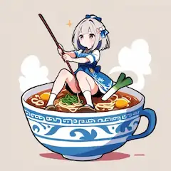 ラーメン浴びの銀髪少女