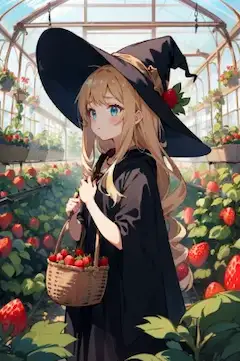 魔女っ娘たちの🍓苺狩り（室内庭園Ver)