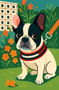 Bulldog in Spring Bloom