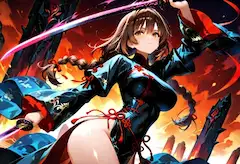 炎剣の舞姫、闇を斬る一閃