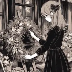 開店記念の花輪