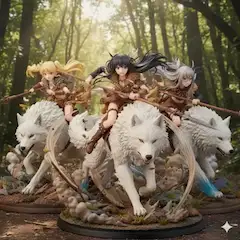 狼を駆るアマゾネス集団（おま好きガールズ × 狼）