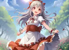 草原で踊る少女