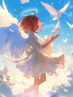 失望した天使の少女と、下界からやってきた白鳥たち