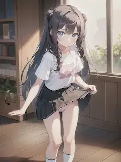 パンツを見せる少女