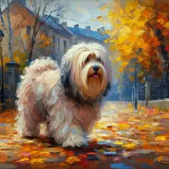 犬と紅葉