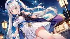 星降る夜に微笑む銀髪メイド