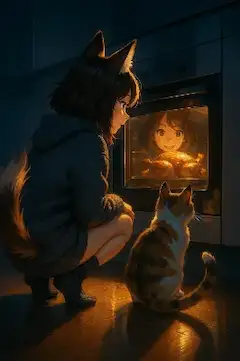 猫耳少女の深夜オーブン冒険