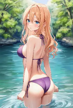 森の清流で微笑む夏のひととき