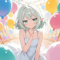 エルフと風船を操る魔法