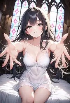 朝陽に輝く黒髪の誘惑