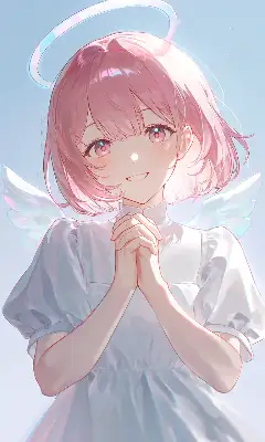 祈るピンクの天使