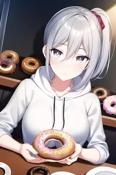 ドーナツと女の子