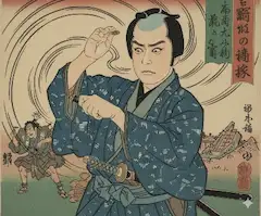 銭投げ平次　浮世絵画風